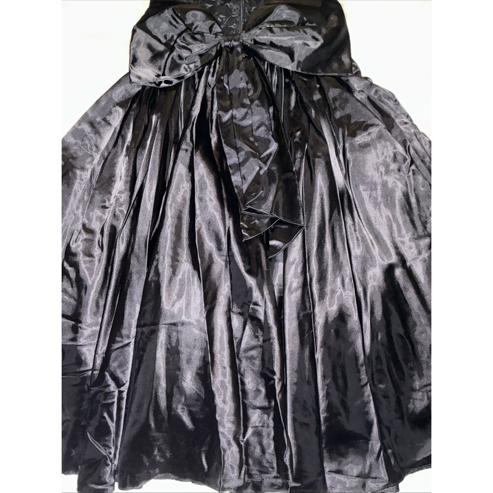 Vintage Black Lace Off Shoulder Gown Basque Waist Satin Event Dress Zum Zum 7/8 - Picture 9 of 13